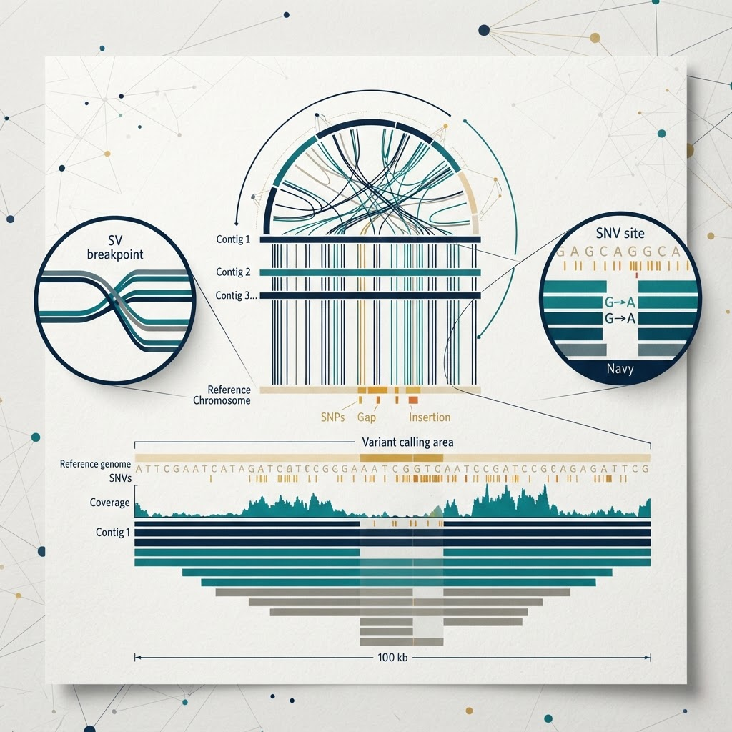 Genome Assembly & Variant Calling bioinformatics visualization